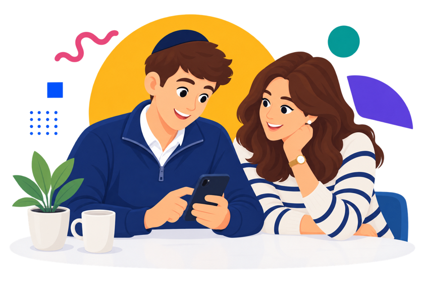 A parent and teenager with a phone